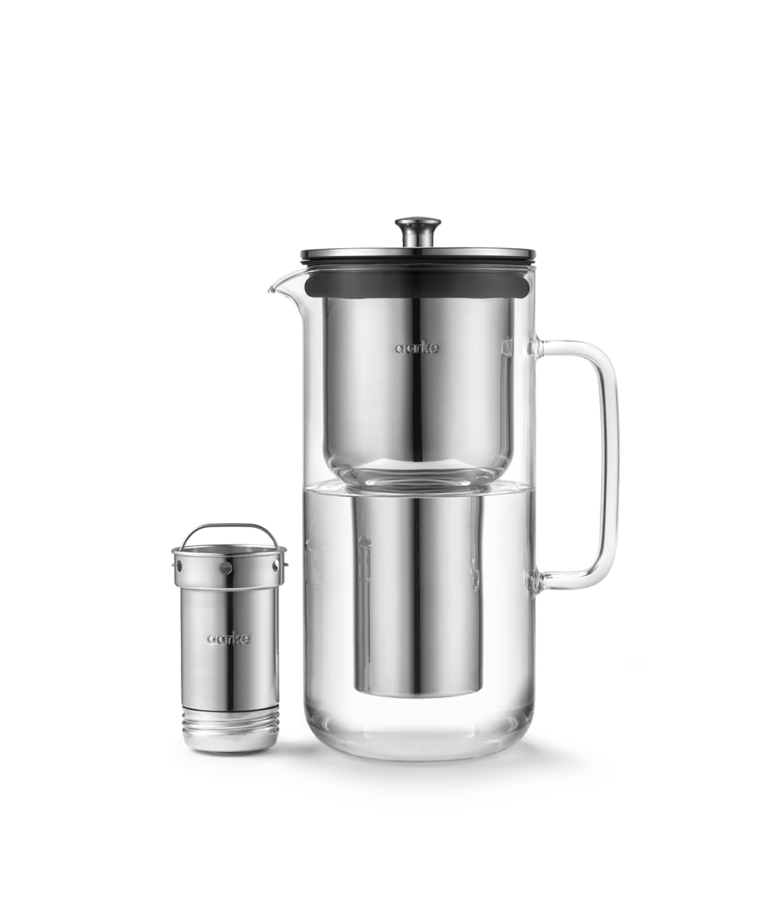 Aarke Premium Glass Water Pitcher with Advanced Filtration System - BPA Free, 10 Cup Capacity - Perfect for Home, Office & Outdoor Use