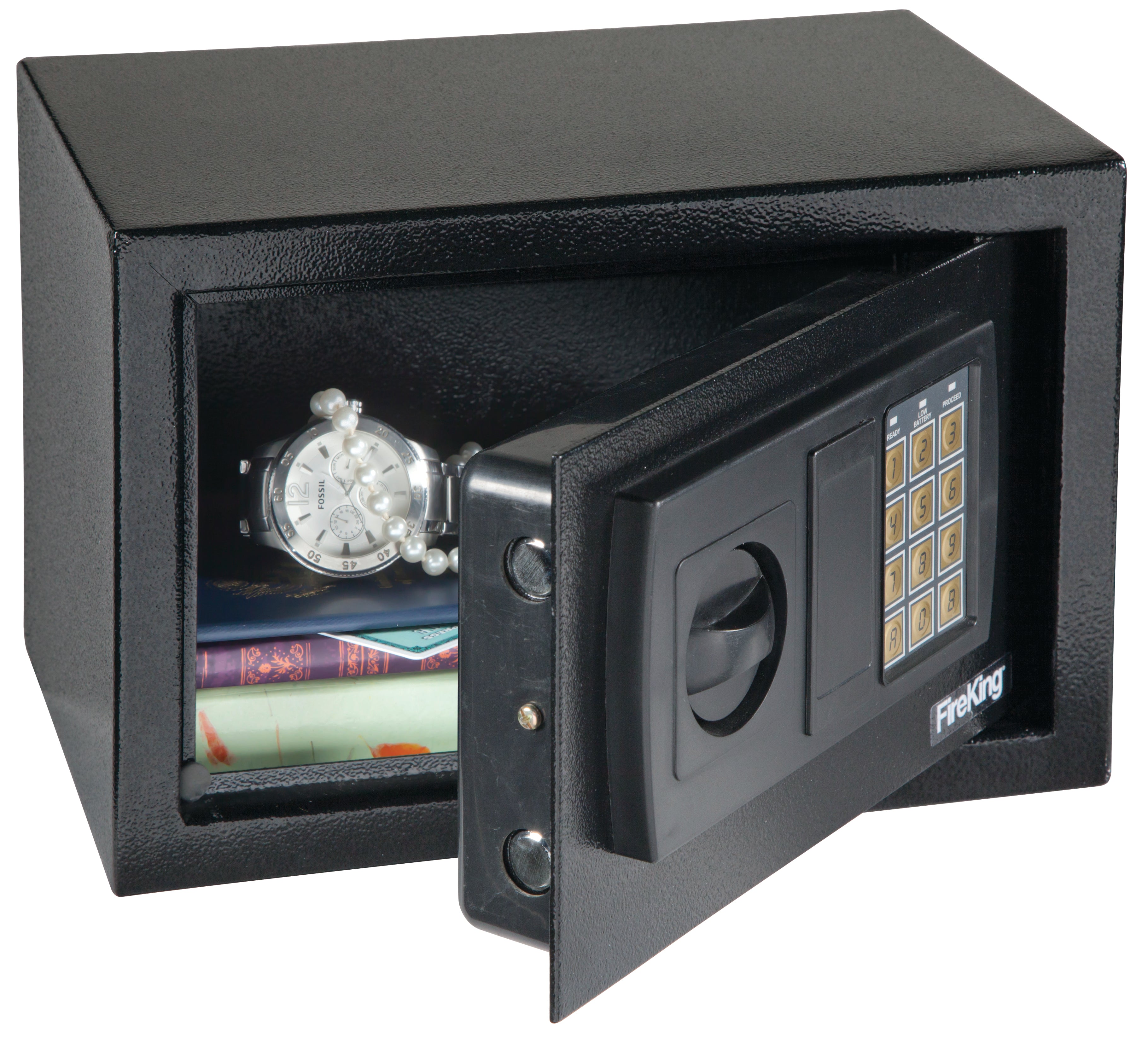 Fireproof Small Personal Safe Box - FireKing HS1207 for Home, Office & Travel - Protect Documents, Cash & Valuables from Fire & Theft