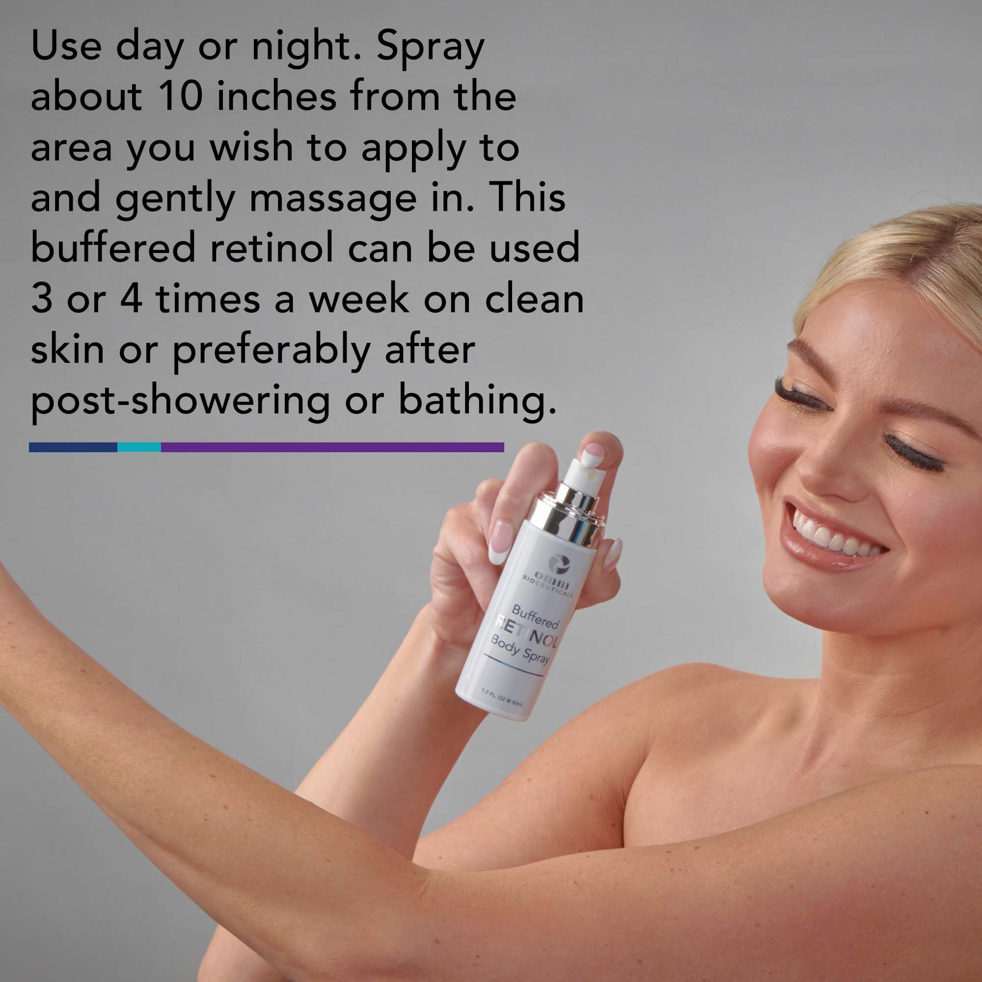 Omni Bioceuticals Buffered Retinol Body Spray - 50ml | Anti-Aging Skin Care Treatment for Face & Body | Perfect for Nighttime Routine & Travel Skincare