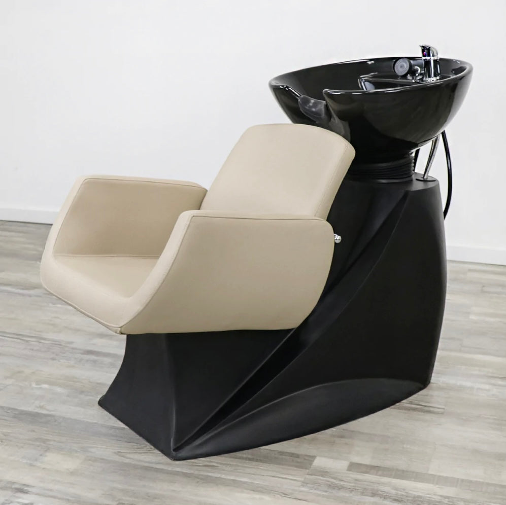 Professional Denver Shampoo Bowl and Chair Set for Salon & Home Hair Washing - Adjustable Salon Styling Station with Comfortable Reclining Chair for Hairdressers, Barbers, and At-Home Stylists