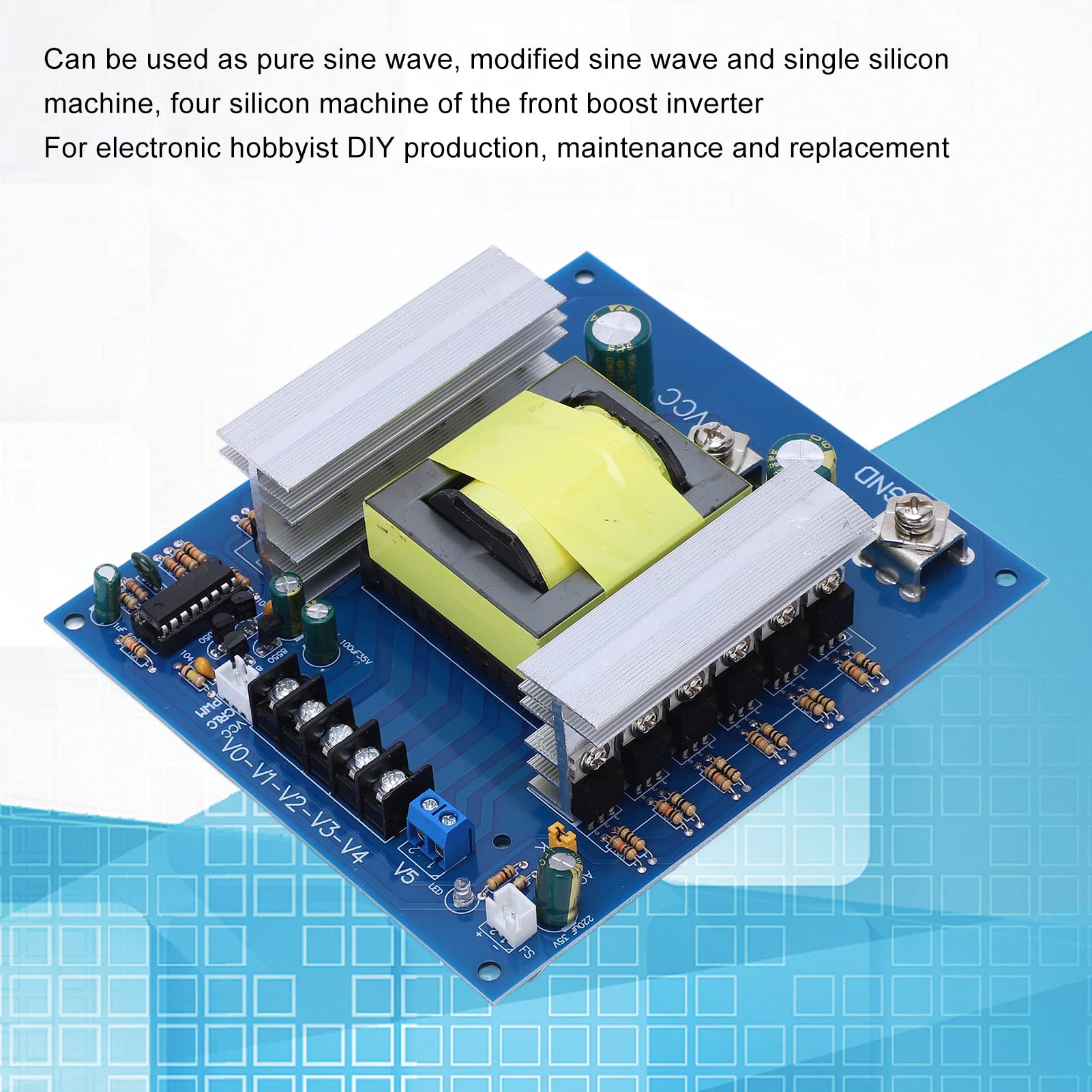 1000W High-Efficiency DC to AC Power Inverter Module - Low Power Consumption PCB Board for Home Appliances, Lamps & Non-Inductive Devices | Perfect for Solar Systems, Camping & Emergency Power Backup