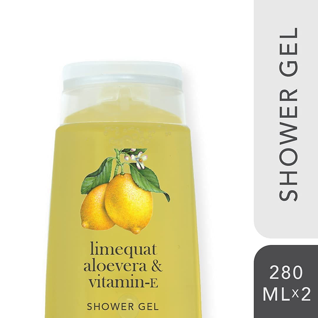 Cleansense Limequat Summer Body Wash & Shower Gel Set - 100% Vegan, Paraben-Free with Aloe Vera & Vitamin E (2 x 280ml) - Refreshing Citrus Body Cleanser for Summer Skincare & Daily Shower Routine