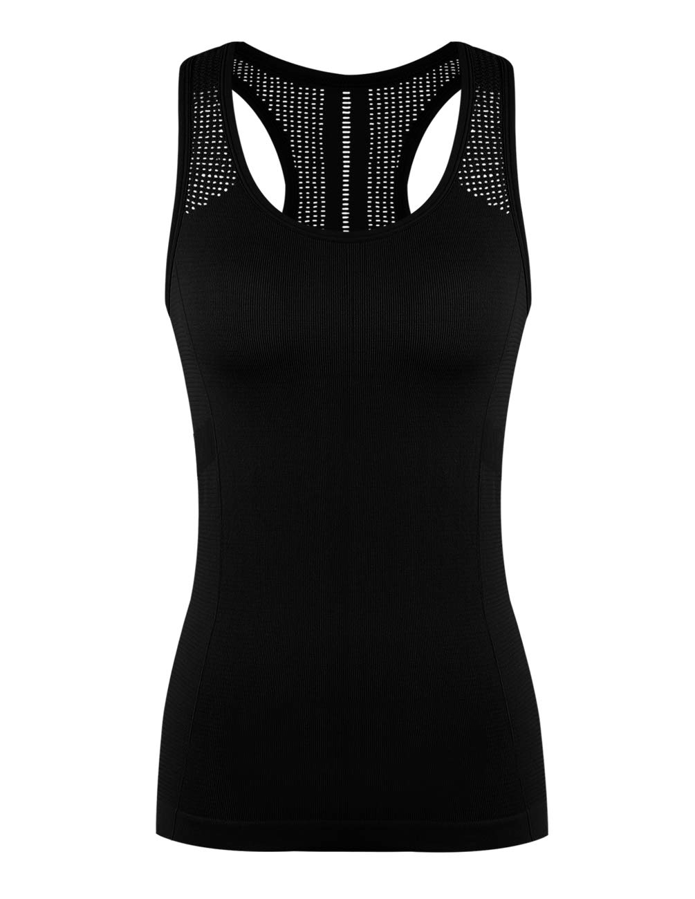 Women's Yoga Tank Tops - Cute Racerback Workout Shirts with Laser Cut Design | Activewear for Running, Gym & Fitness | Perfect for Yoga, Pilates & Cardio Workouts