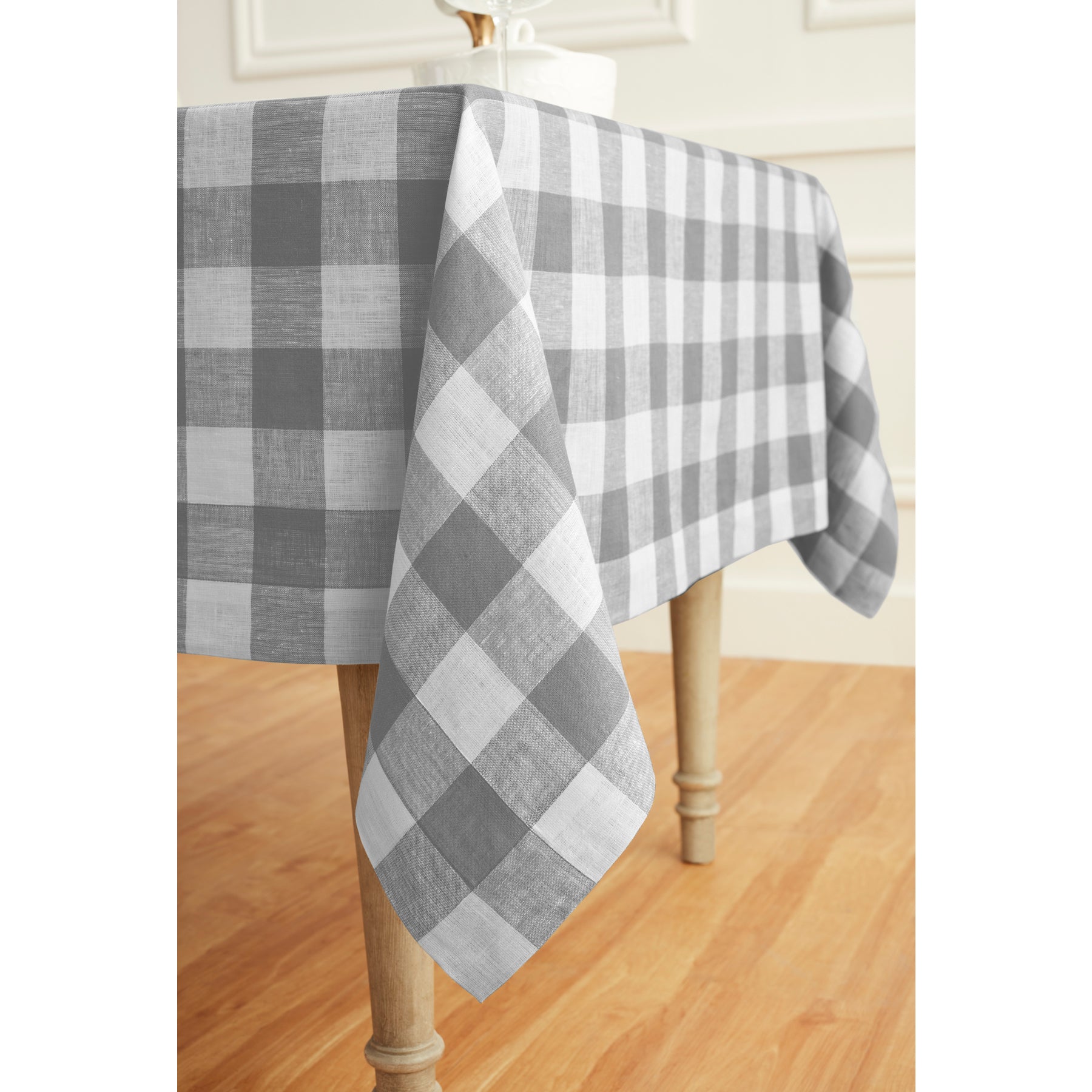 Buffalo Check Tablecloth - Red and Black Plaid Cotton Fabric for Dining Table - Perfect for Thanksgiving, Christmas, and Holiday Decorations