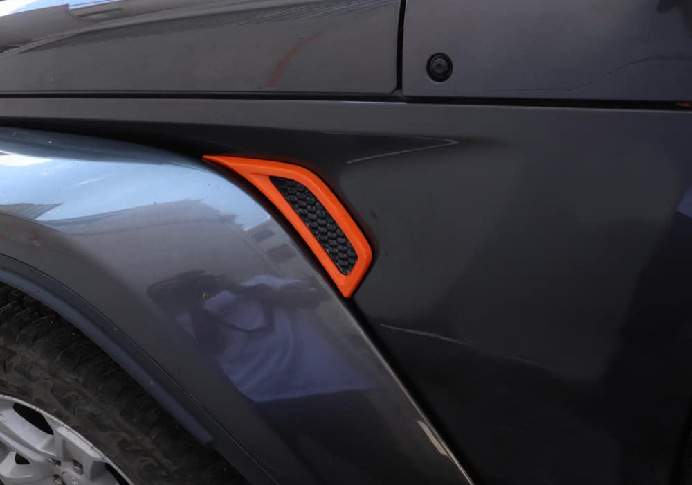Jeep Wrangler JL & Gladiator JT Wheel Fender Vent Cover (2018+ Models) - Orange Exterior Accessory for 4-Door Off-Road Protection & Style Upgrade