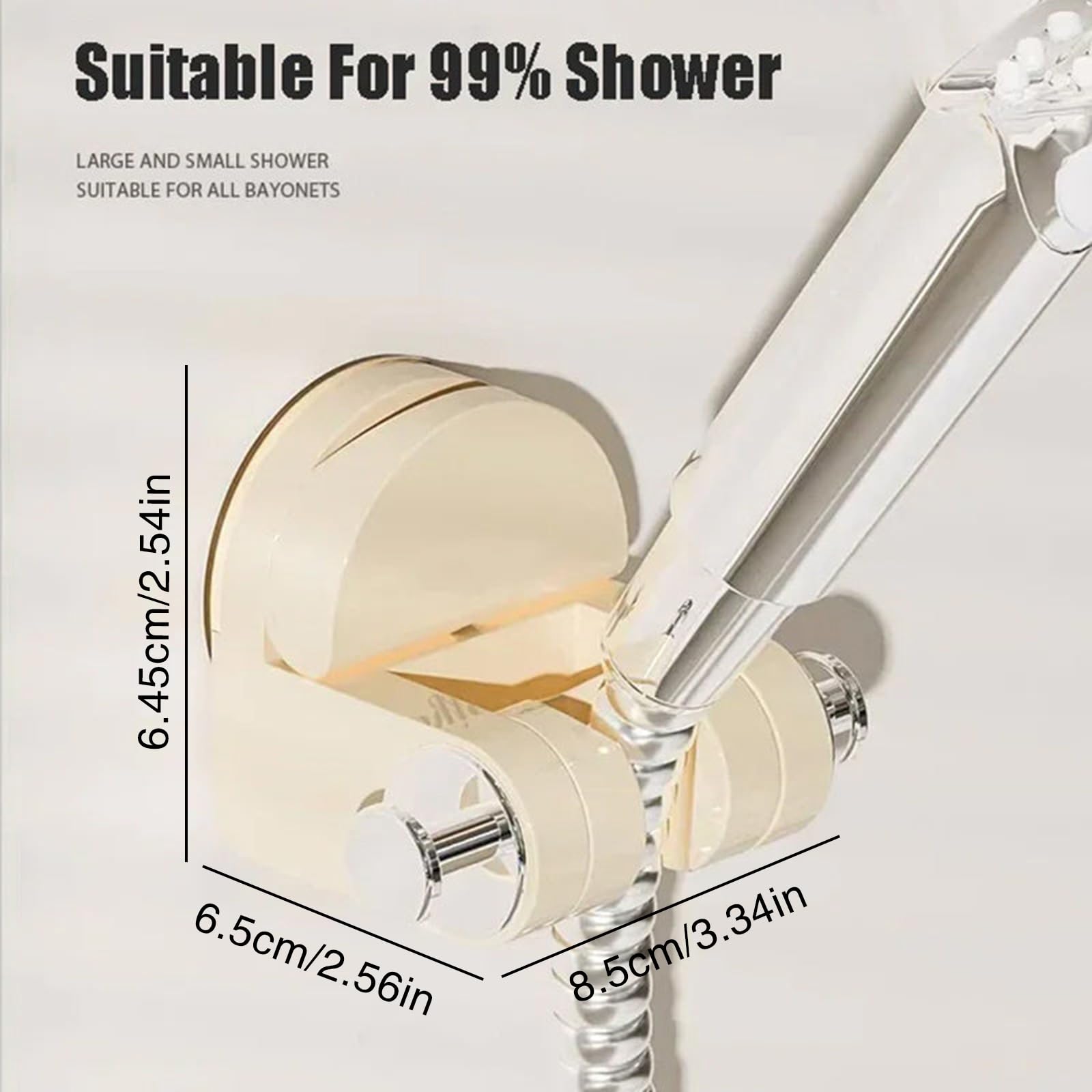 Universal Adjustable Shower Head Holder with Strong Suction Cups - No Drill Wall Mount for Handheld Shower - Removable Bathroom Organizer (Transparent) - Perfect for Small Spaces & Rental Apartments