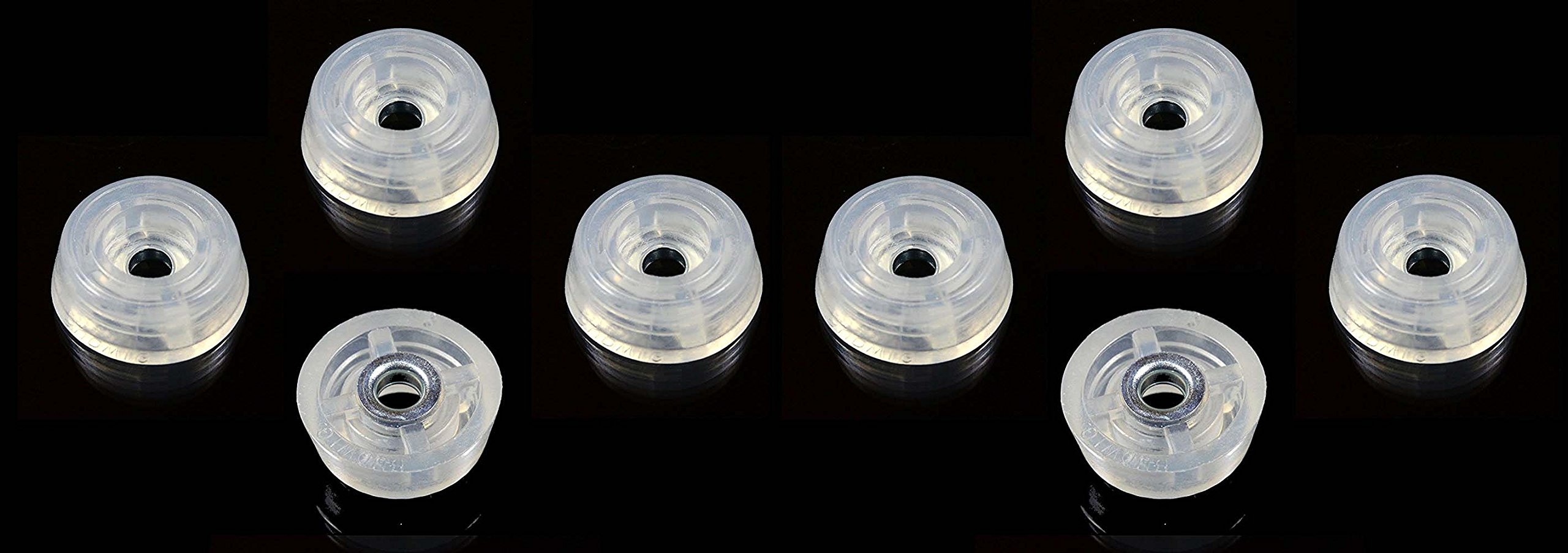 8 Small Clear Round Rubber Feet - .250