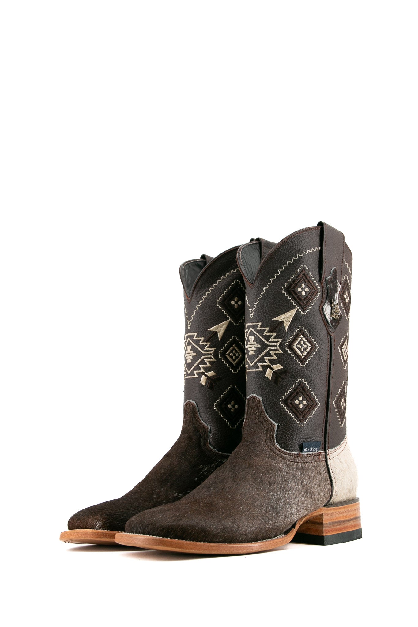 Men's Genuine Cowhide Square Toe Cowboy Boots - Size 8.5 (IM7 Box) - Western Style, Durable & Comfortable for Rodeo, Country Dancing and Outdoor Work