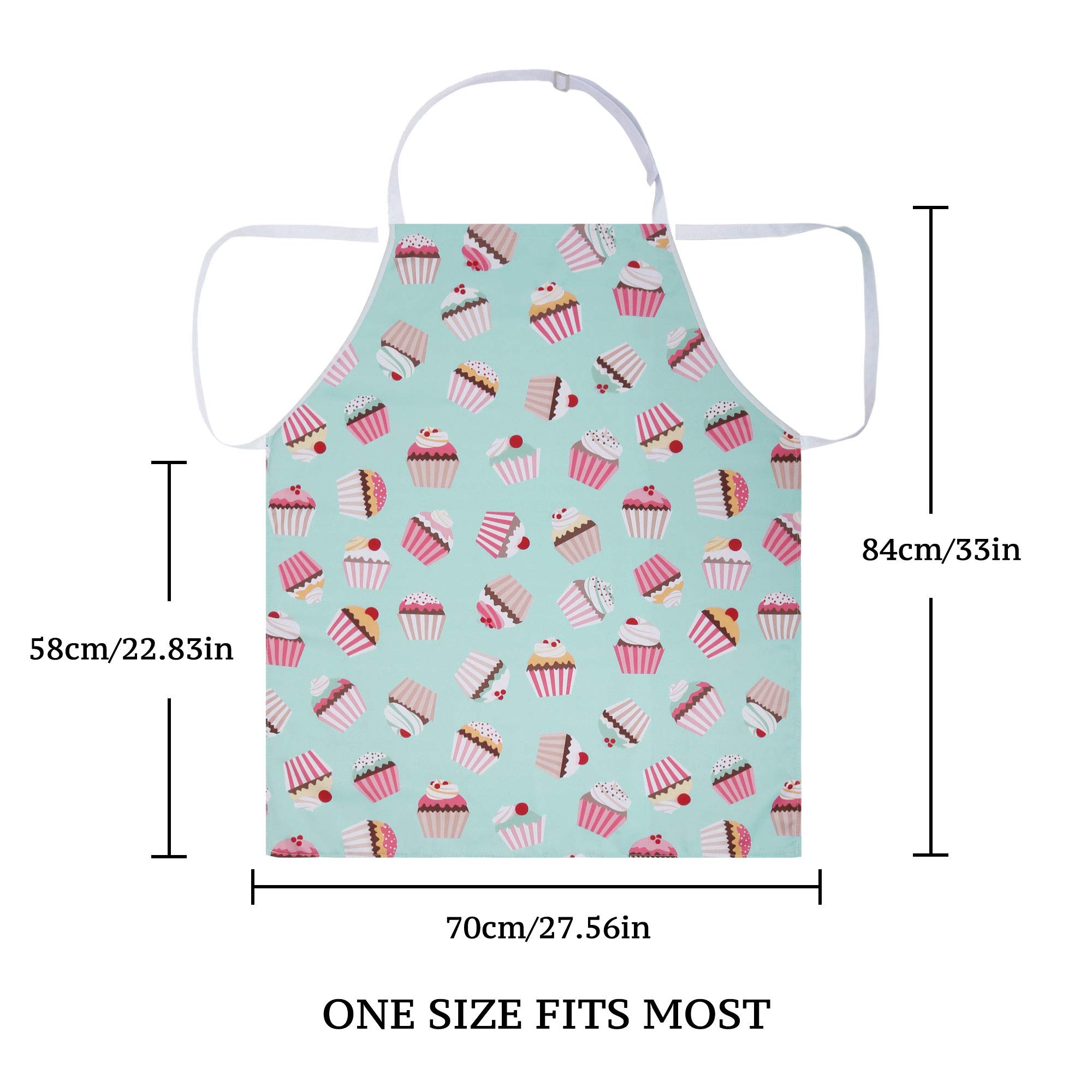 RosieLily Women's Cute Cupcake Apron - Baking, Cooking, Gardening & BBQ Apron for Women & Teen Girls - Blue Baker Gift & Kitchen Supplies - Perfect for Home Baking, Holiday Cooking & Outdoor Grilling