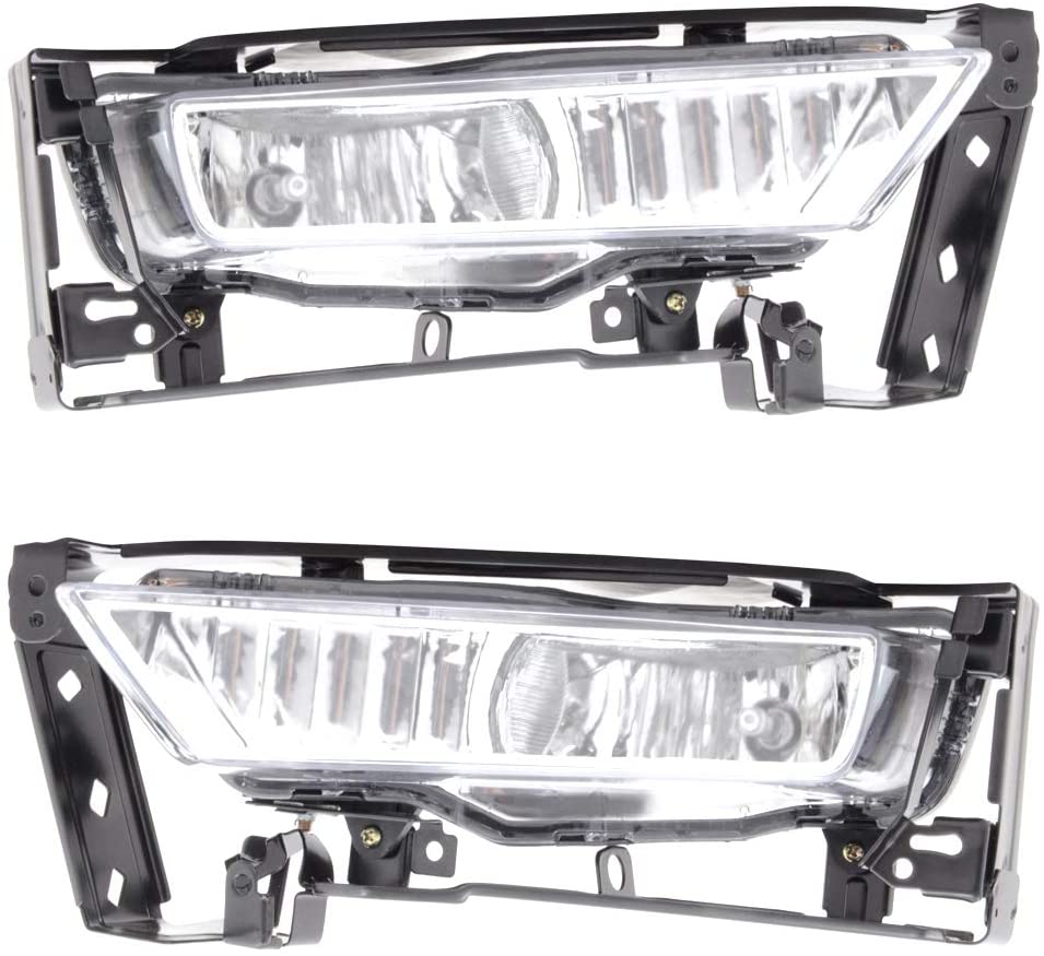 2013-2015 Honda Accord 4-Door Sedan Fog Lights - Clear Lens Bumper Driving Lamps with Bulbs - Perfect for Night Driving & Bad Weather Visibility