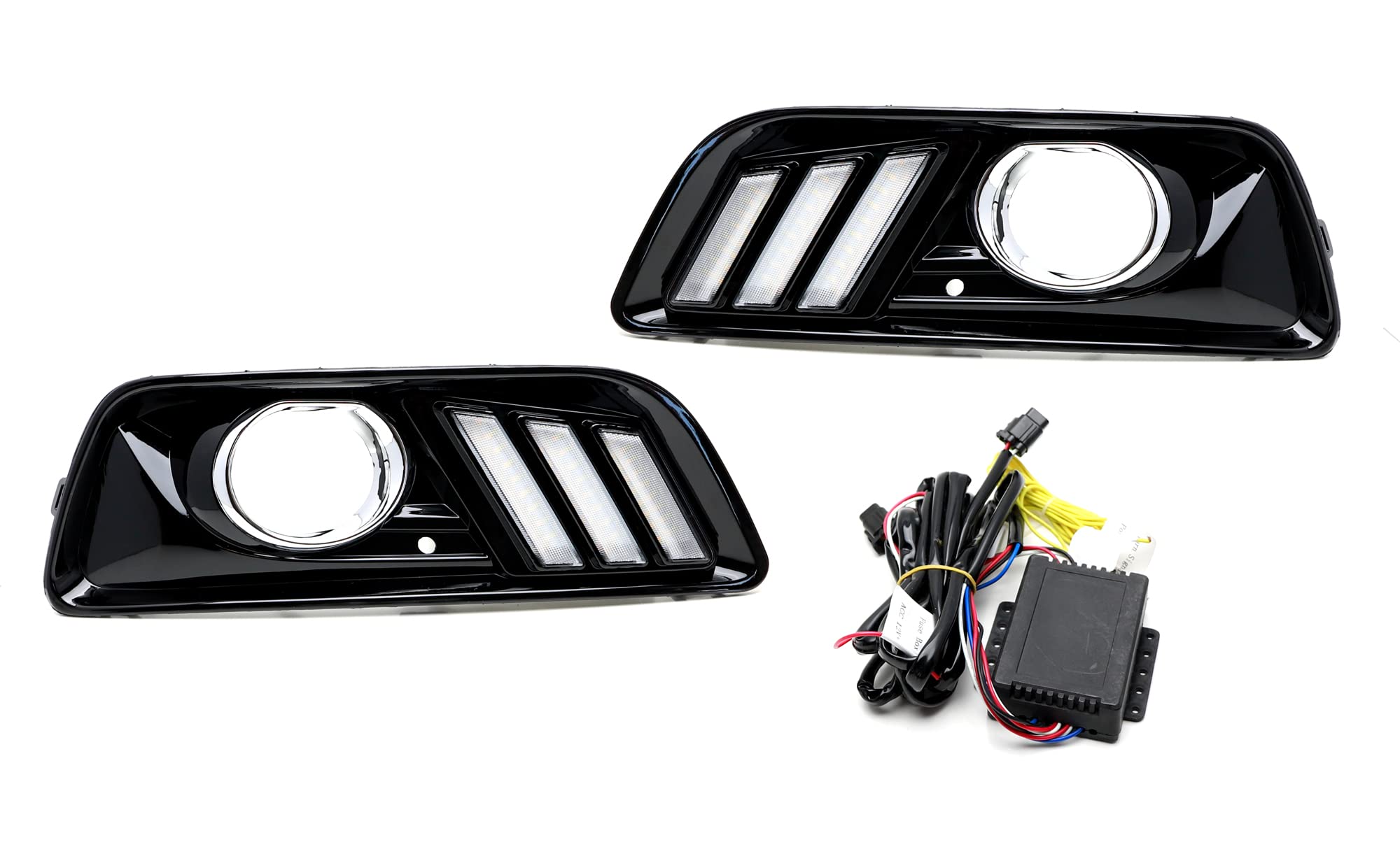iJDMTOY Switchback LED Daytime Running Light Kit for 2013-2015 Chevrolet Malibu - White/Amber DRL Bezel Assembly with Module Box - 22 LED Lights - Easy Installation for Enhanced Visibility & Style (Perfect for Daily Commuting & Night Driving)