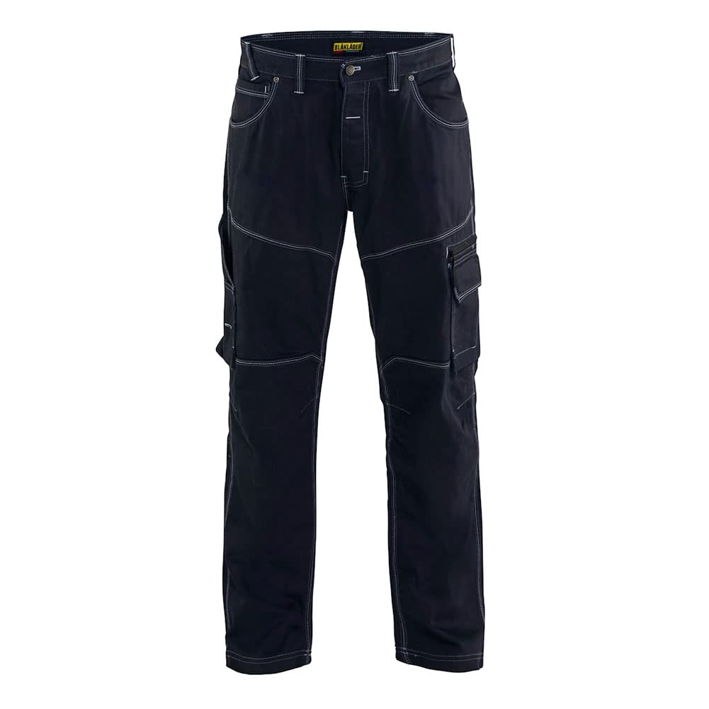 Blaklader 1659 Urban Cordura Denim Work Pants for Men - 34x32 Navy Blue - Durable Construction Workwear for Carpenters, Electricians & Outdoor Labor