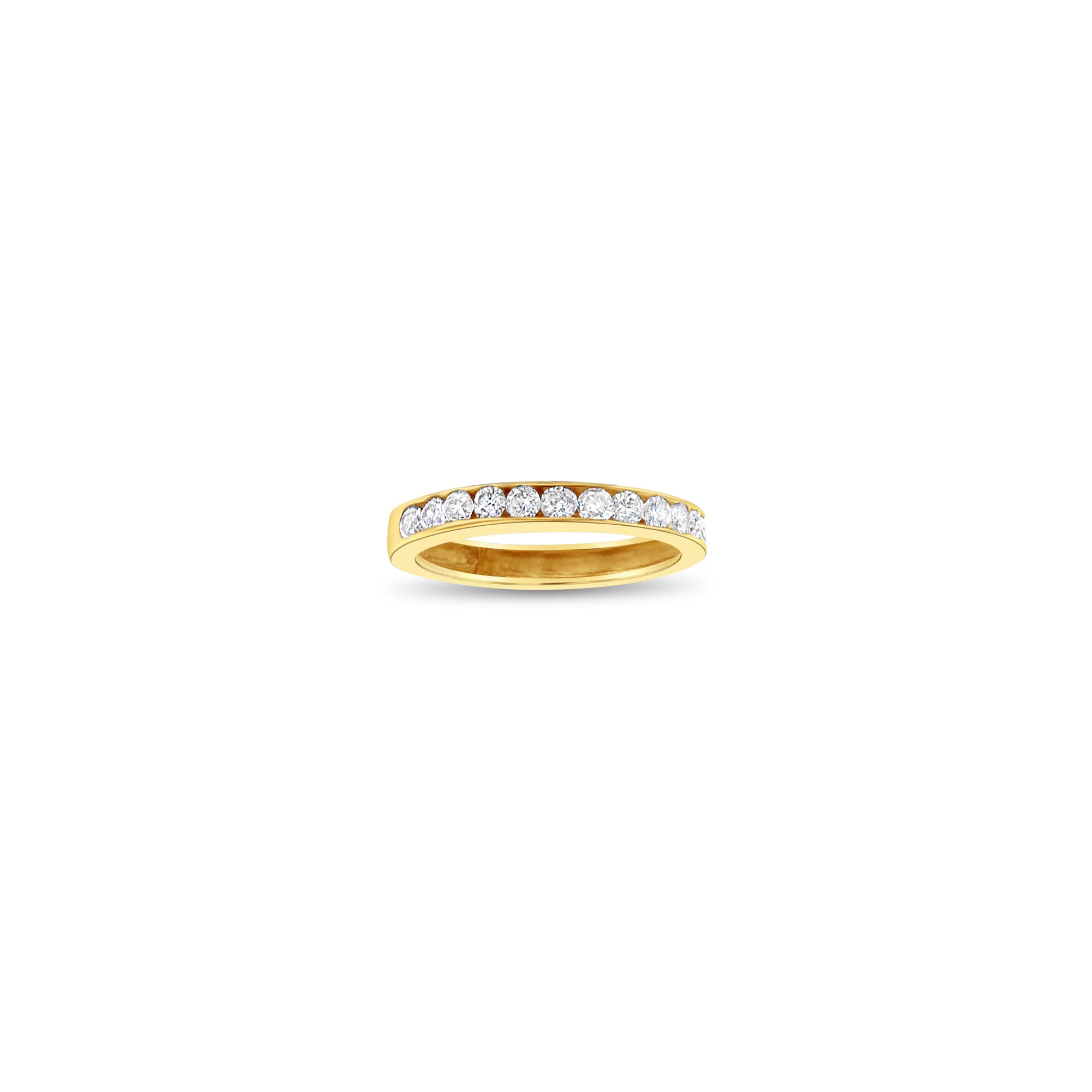 0.5 Carat Diamond Wedding Band Ring for Women - 14K Yellow Gold Engagement Ring, Anniversary Gift for Her, Bridal Jewelry for Special Occasions