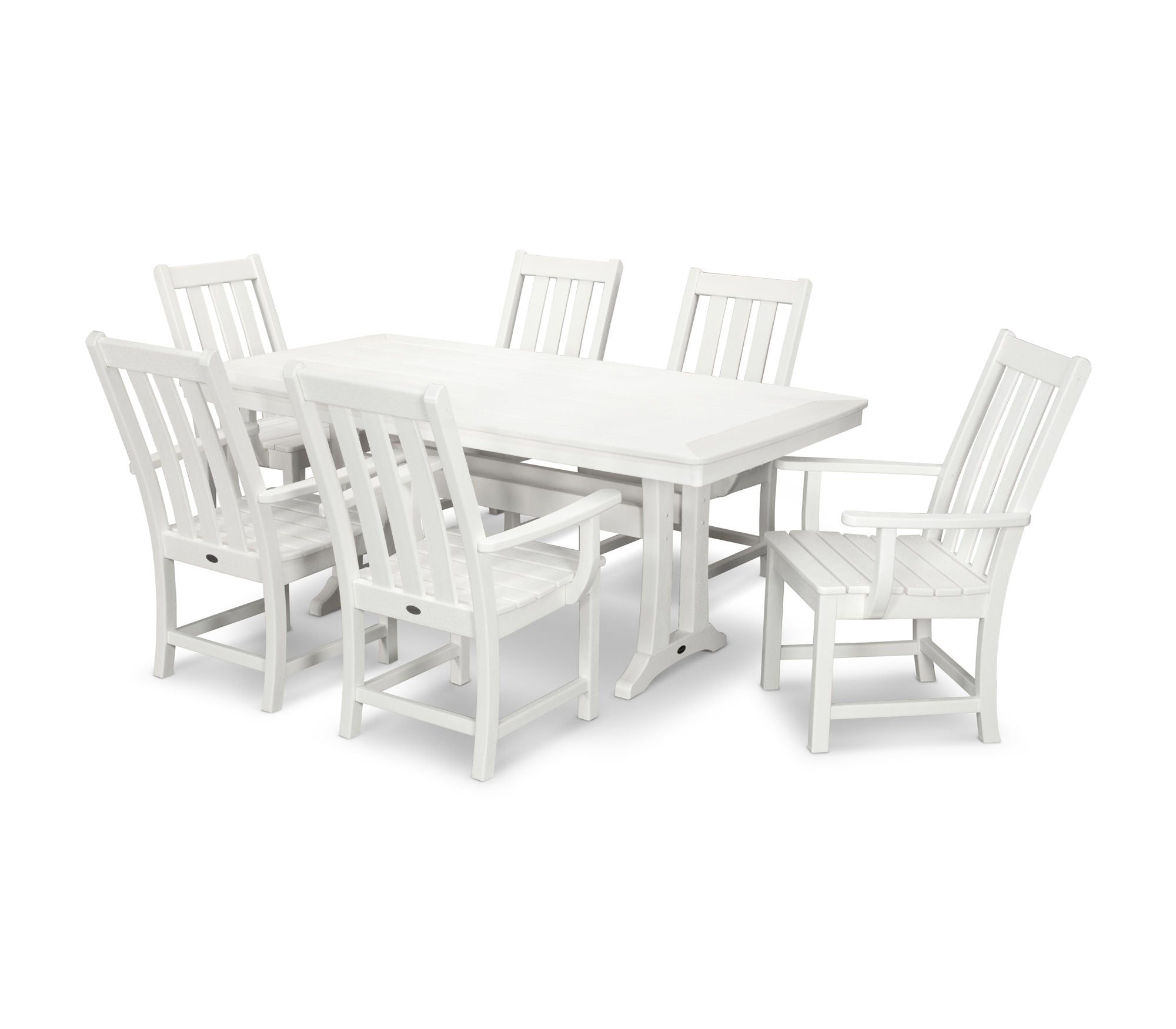 POLYWOOD Vineyard 7-Piece Outdoor Dining Set - Patio Furniture with Weather-Resistant Chairs & Table - Perfect for Backyard, Garden, and Poolside Entertaining