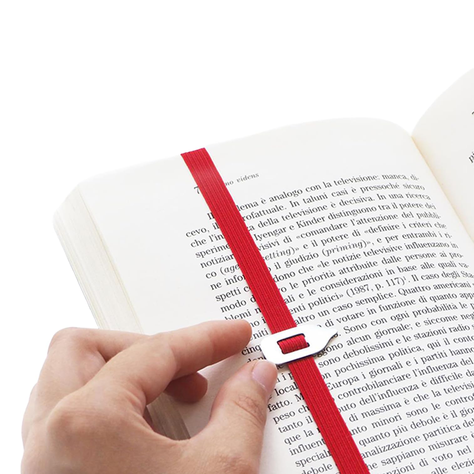 Elastic Bookmark for Books - Durable & Stylish Page Holder for Women, Men & Kids - Italian Design - Never Lose Your Place - Perfect for Reading, Gifts & Travel (Red)