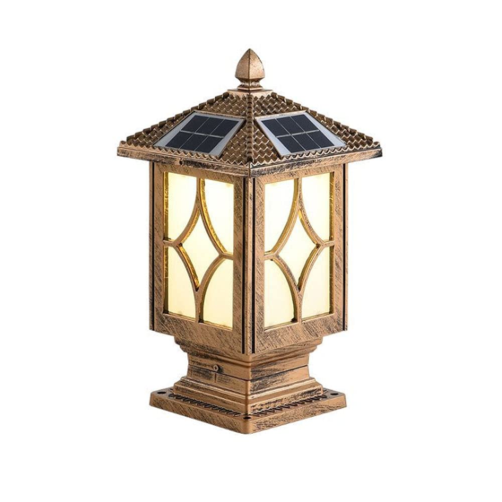 MADBLR7 Retro Black Solar LED Post Lamp - Aluminum Outdoor Garden Light, IP65 Waterproof for Stairs, Walkway, Deck, Courtyard & Backyard Lighting | Perfect for Porch, Pillar, Column & Pedestal Decoration