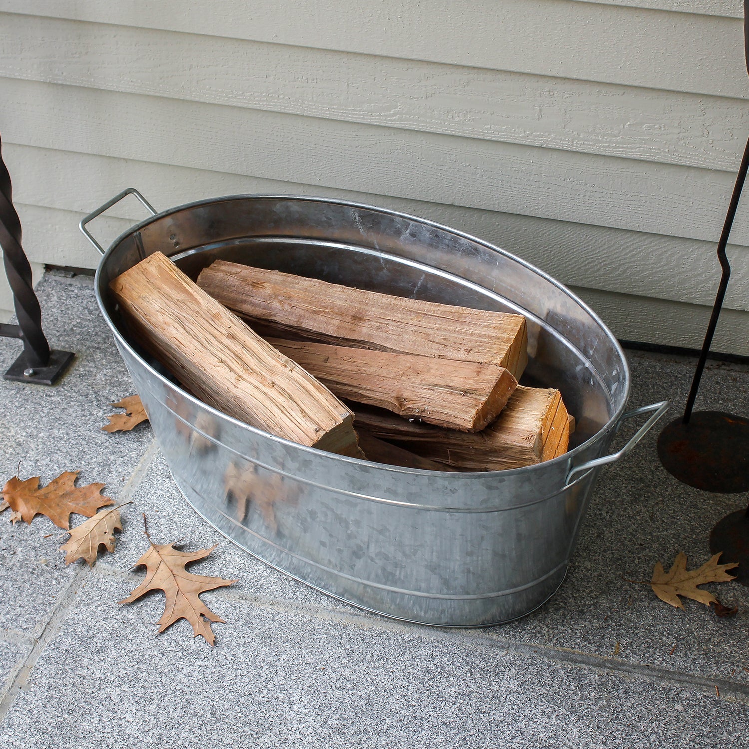 Achla Designs Galvanized Metal Tub 51M C 55 - Perfect for Farmhouse Decor, Garden Planters & Rustic Home Decorating