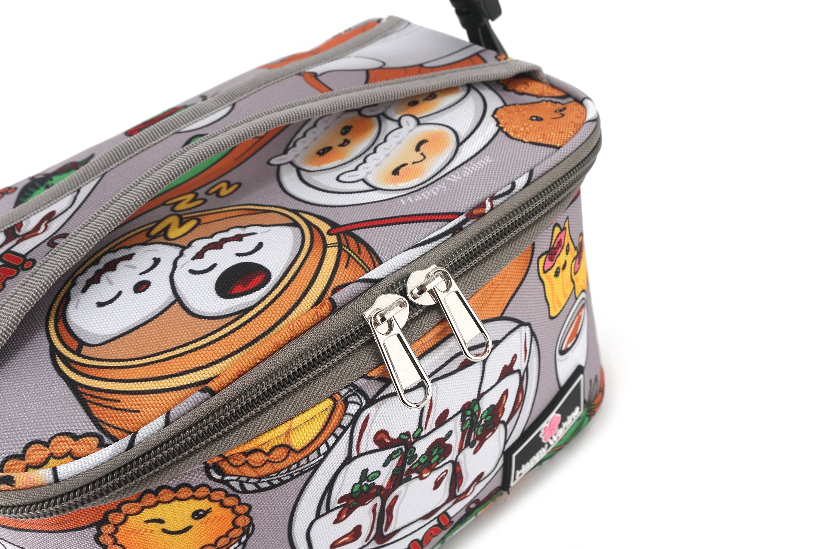 Small Insulated Cooler Tote Bag for Picnics, Beach & Lunch - Stylish Grey Dim Sum Design | Perfect for Outdoor Activities, Groceries & Food Storage