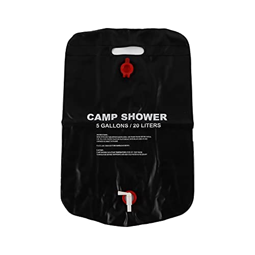 Portable 20L Foldable Heated Shower Bag for Camping, Hiking & Outdoor Adventures - Solar Powered Hot Water Shower for RV, Beach & Emergency Use