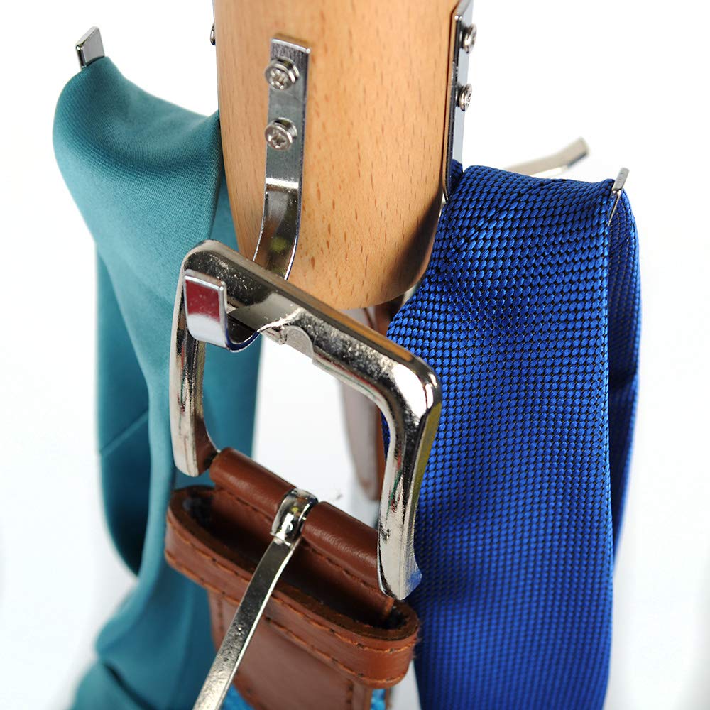 Umo Lorenzo 4-Hook Belt Organizer - Space Saving Closet Hanger for Belts, Ties, Scarves & Accessories | Perfect for Bedroom, Closet & Travel Organization