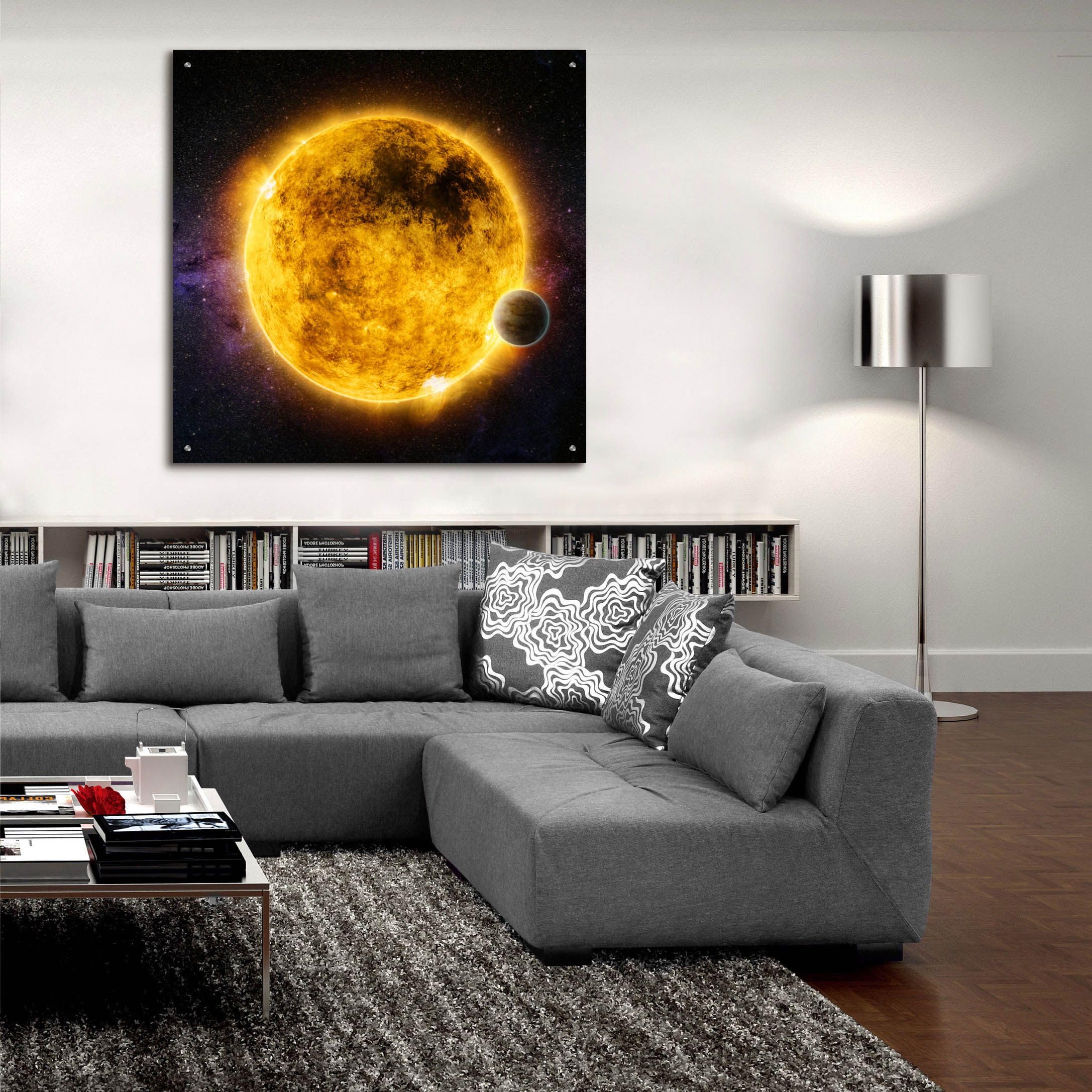 Epic 'Older Sun-Like Star' Acrylic Glass Wall Art - 36x36 Inches Modern Abstract Painting for Living Room, Bedroom & Office Decor