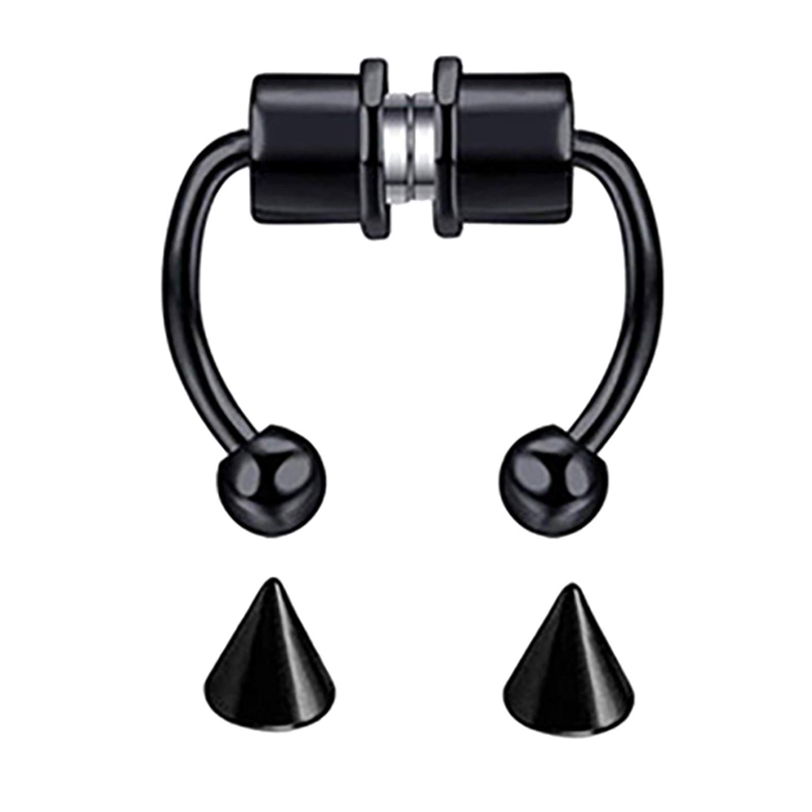 Stainless Steel Magnetic Fake Nose Ring - Hoop Septum Piercing Jewelry for Women & Men | Perfect for Costume Parties, Halloween & Fashion Accessories