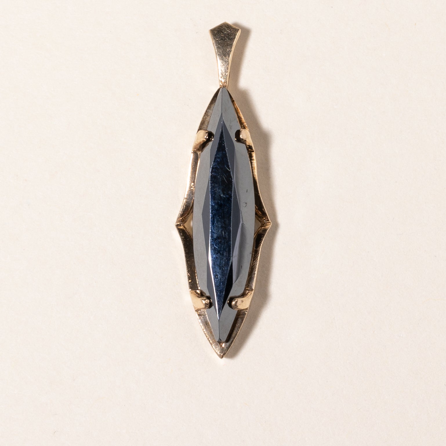 10K Yellow Gold Hematite Pendant Necklace - 4.42ct Genuine Hematite Gemstone | Elegant Jewelry Gift for Women | Perfect for Parties, Weddings & Everyday Wear