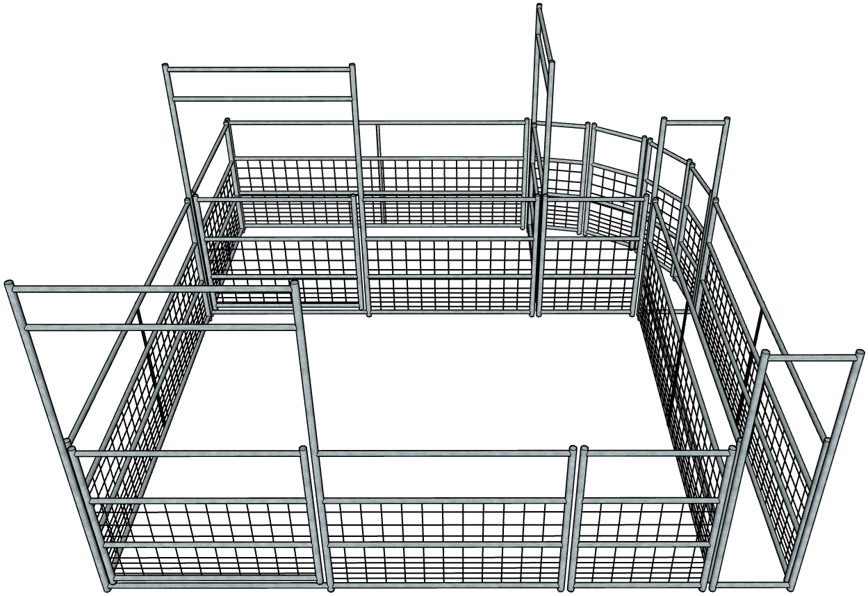 Galvanized 12-16 Head Goat & Sheep Working System - 4 Rail Livestock Fence with Heavy Duty Mesh - Perfect for Farm Animal Handling, Pasture Management and Livestock Containment