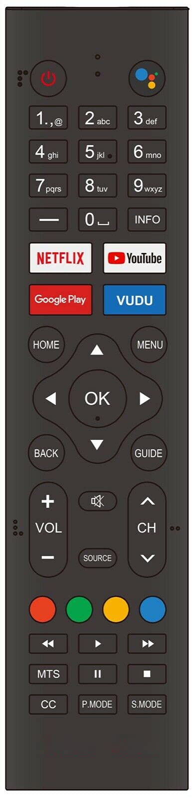 Sceptre Smart Android TV Remote Control Replacement - Compatible with Models Without Google Assistant Function | Perfect for Home Entertainment & Easy TV Navigation