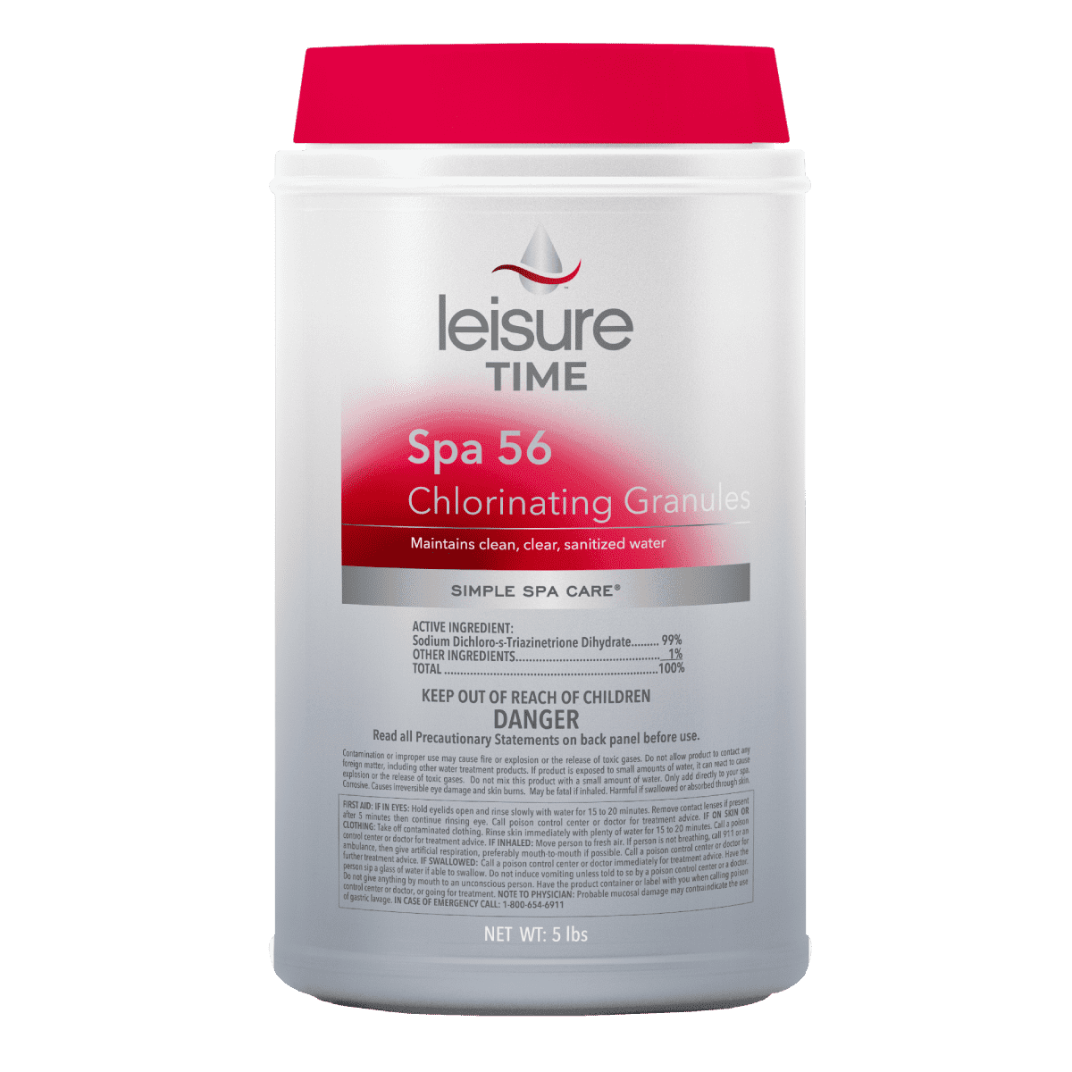 Leisure Time Spa 56 Chlorinating Granules - 5 lb Bottle | Fast-Acting Pool Chlorine for Crystal Clear Water | Perfect for Hot Tubs, Spas & Swimming Pools