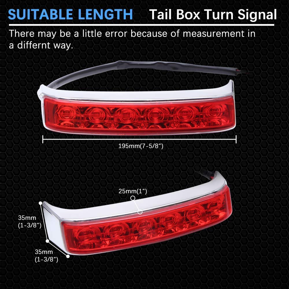 DREAMIZER Motorcycle Saddlebag Luggage Tail Light LED Lamp - Chrome Housing with Red Lens | Compatible with Harley Davidson Touring Road King Ultra CVO Limited & Electra Glide Ultra Classic | Enhanced Visibility & Safety for Night Riding & Long Distance Touring