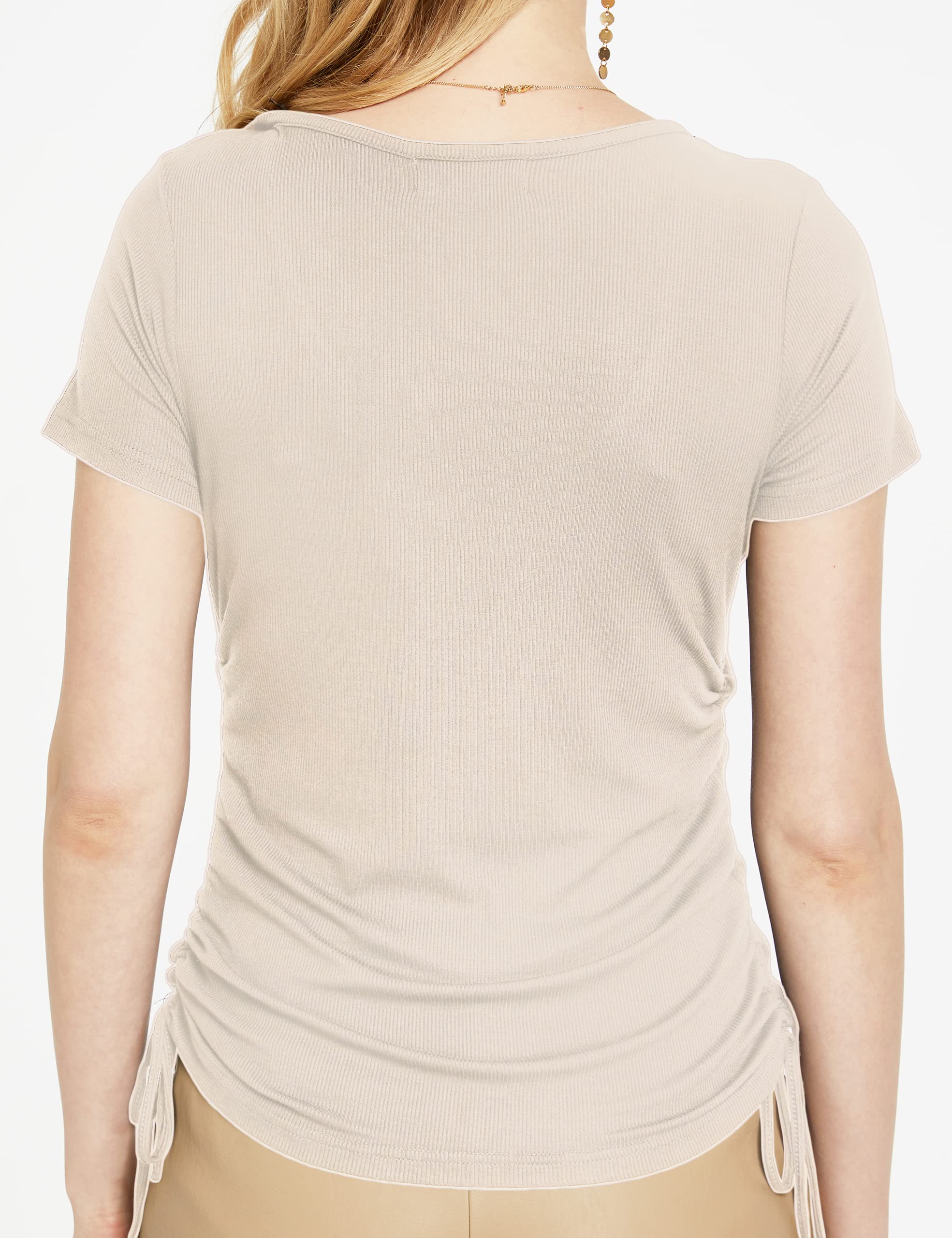 SSLR Women's Summer Tops - Cute Slim Fit Short Sleeve V-Neck T-Shirts for Women | Casual Wear, Beach Outfits & Everyday Comfort