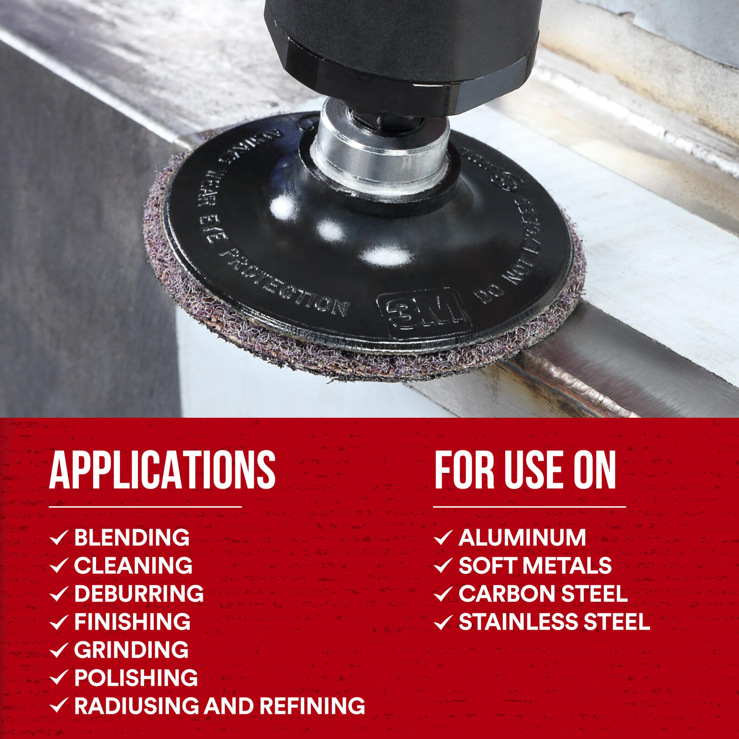 Scotch-Brite Precision Surface Conditioning Disc - Roloc TS Extra Coarse Ceramic Nonwoven Fiber - 3 Inch - 25/Inner Pack, 100/Case - Easy Change Dispenser Pack for Metal Finishing, Automotive Repair & Woodworking