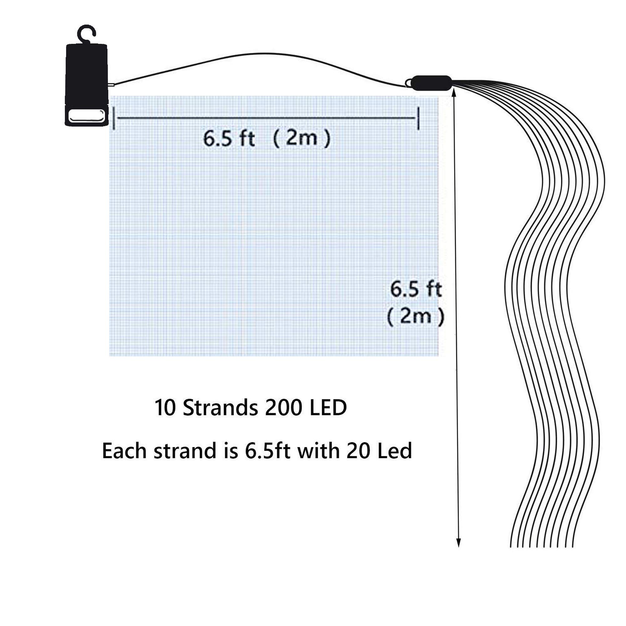 2 Pack ZNYCYE 10 Strand 220 LED Waterfall Fairy Lights - Battery Operated Firefly String Lights with Remote & Timer for Outdoor/Indoor Decor - Perfect for Garden, Party, Wedding, Christmas & Holiday Lighting (Cool White)