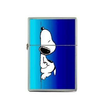 Snoopy Flip Top Cigarette Lighter with Free Case Box - Novelty Collectible Windproof Lighter for Smoking, Camping, and Outdoor Adventures