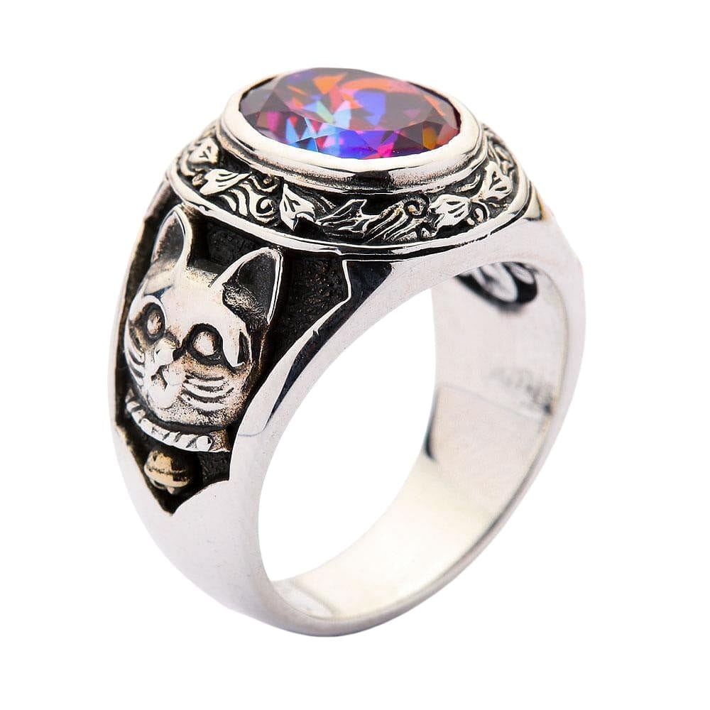Japanese Maneki Neko Cat Sterling Silver Ring - Lucky Charm Jewelry for Women & Men - Perfect for Gifts, Fashion Accessories & Good Fortune