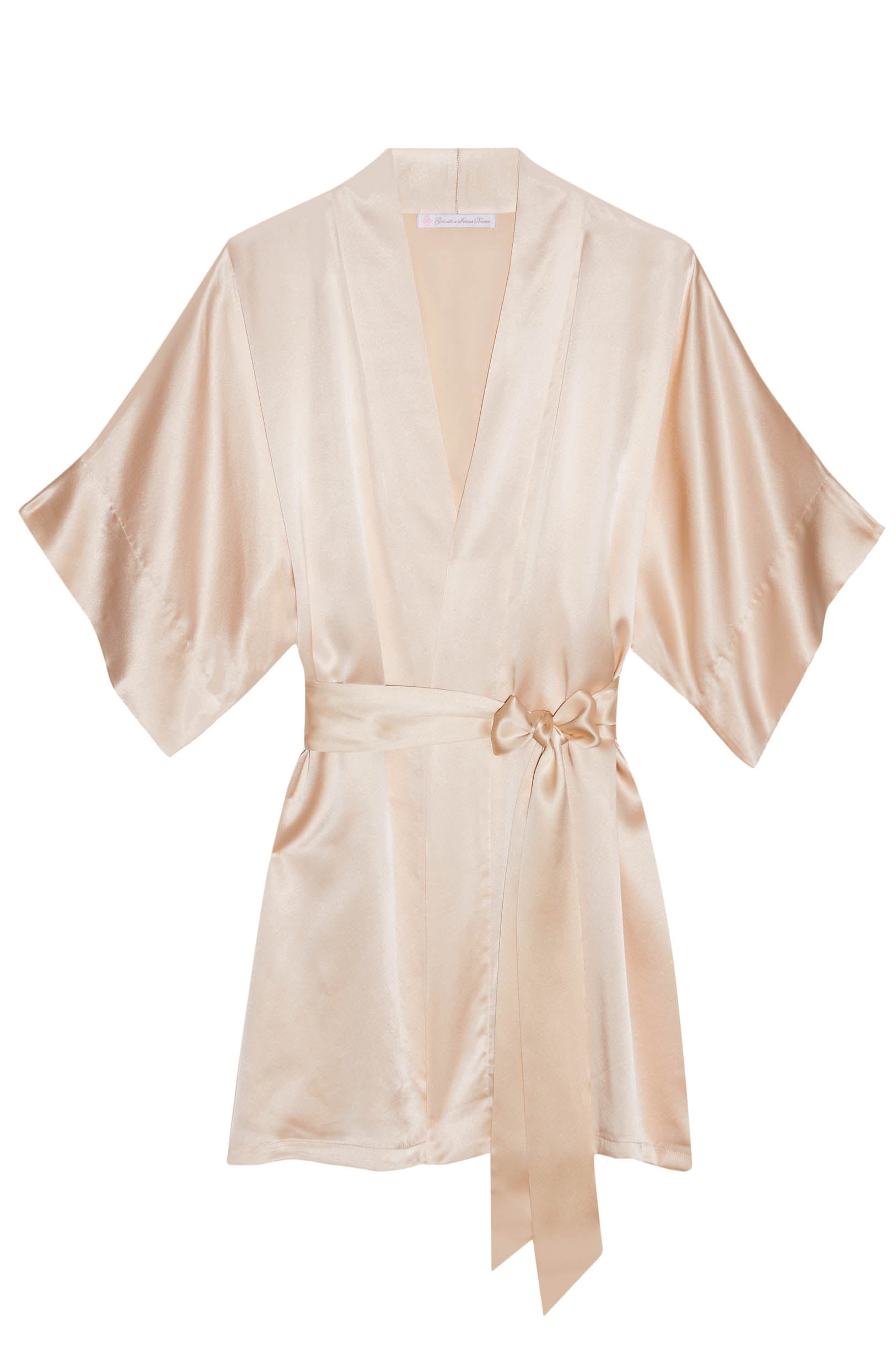 Samantha Silk Bridal Kimono Robe - Blush Pink Wedding Gown Cover Up for Brides, Bridesmaids & Photoshoots | Elegant Loungewear & Honeymoon Nightwear