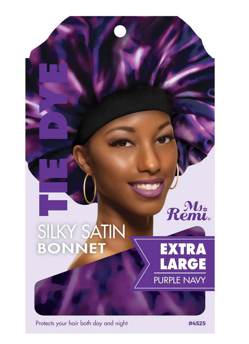 MS. REMI Silky Satin Extra Large Bonnet - Tie Dye Hair Protection for Sleeping & Styling - Perfect for Natural Hair, Curly Hair & Protective Styles