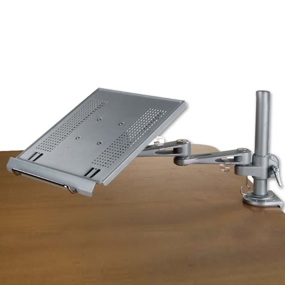 LINDY 40699 Adjustable Notebook Arm - Ergonomic Laptop Stand for Home & Office Workspace - Perfect for Dual Monitor Setup & Space Saving Desk Organization