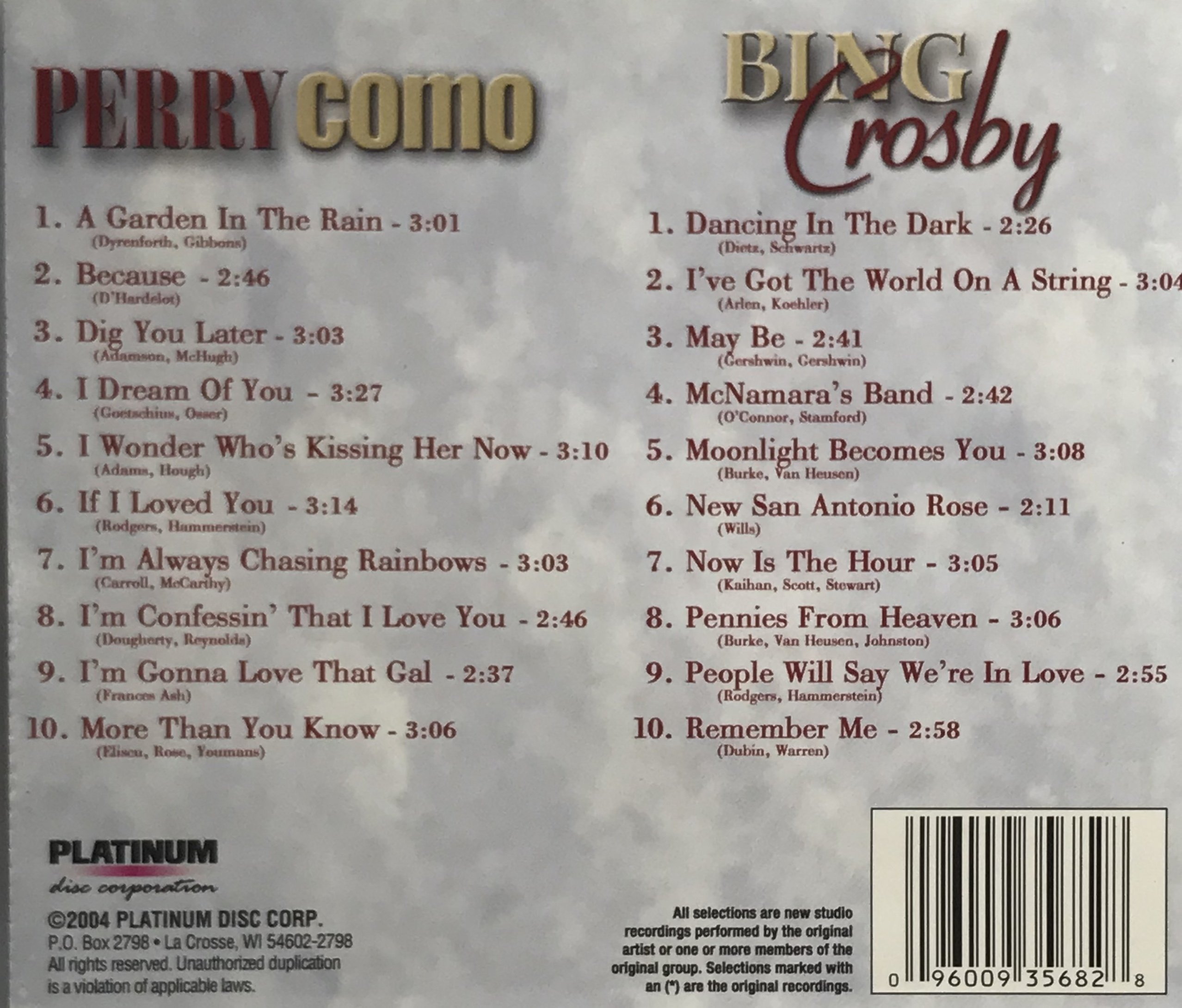 Perry Como & Bing Crosby Vintage Music Collection - Classic Hits for Relaxation, Dinner Parties & Nostalgic Moments