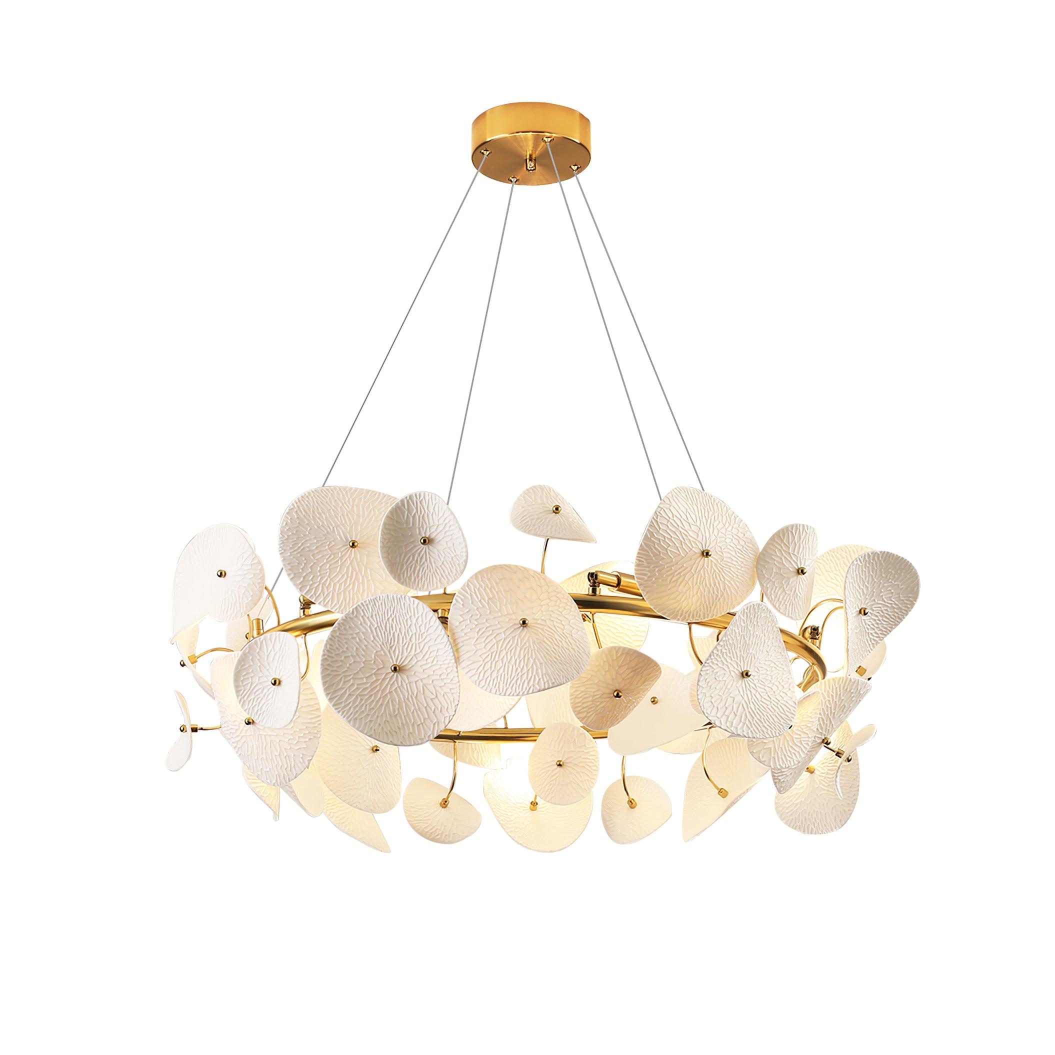 Lotus Petal Chandelier - Elegant Floral Ceiling Light Fixture for Living Room, Bedroom, Dining Room - Perfect for Home Decor & Wedding Venue Lighting