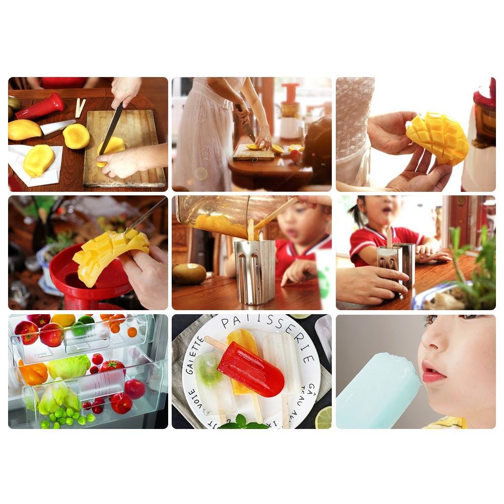 6-Piece Stainless Steel Popsicle Molds Set - Reusable Ice Cream & Lolly DIY Maker for Homemade Frozen Treats - Perfect for Summer Snacks, Kids Parties & Healthy Desserts