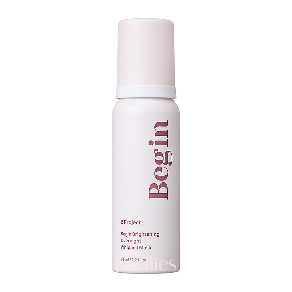 B Project Begin Brightening Overnight Whipped Mask 80ml - Korean Skincare for Glowing Skin | Night Repair Treatment for Dullness & Dark Spots | Perfect for Evening Skincare Routine & Travel Essentials