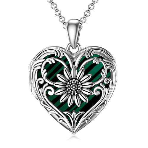 E-Malachite sunflower locket only