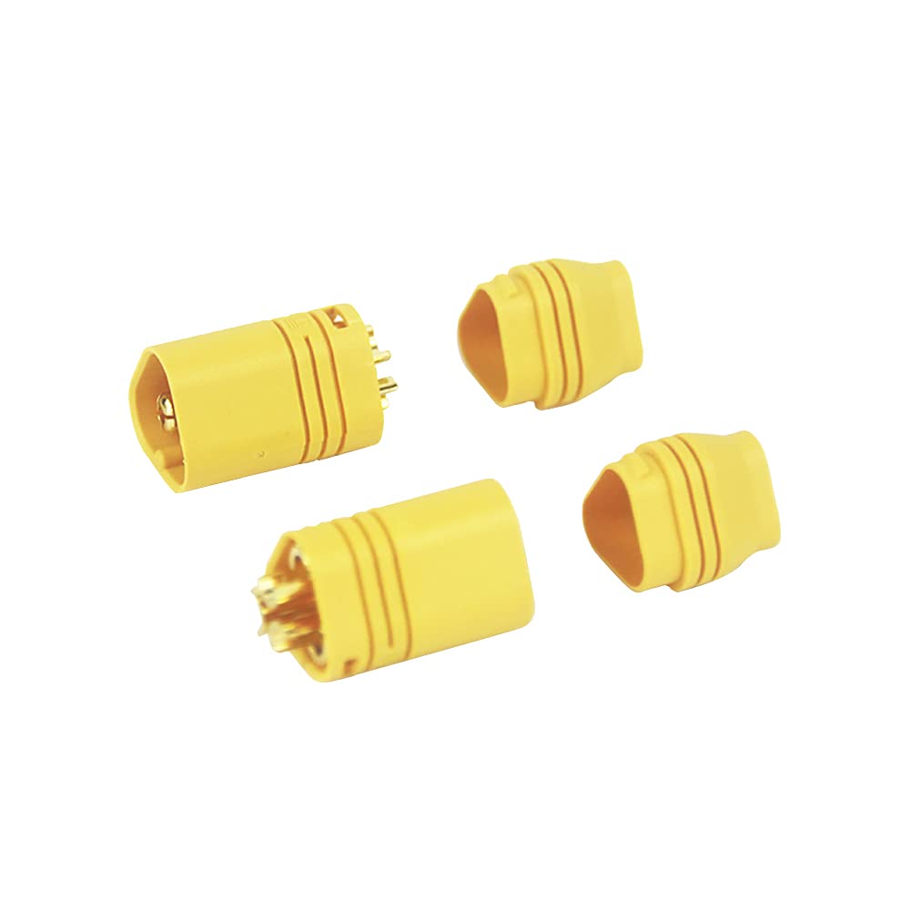 10 Pairs MT60 3.5mm 3-Wire 3-Pole Bullet Connector Plug Set for RC ESC to Motor - Compatible with RC Quad Car, Battery Charger & DIY Electronics Projects (B196-10) - Perfect for RC Hobbyists and Drone Enthusiasts