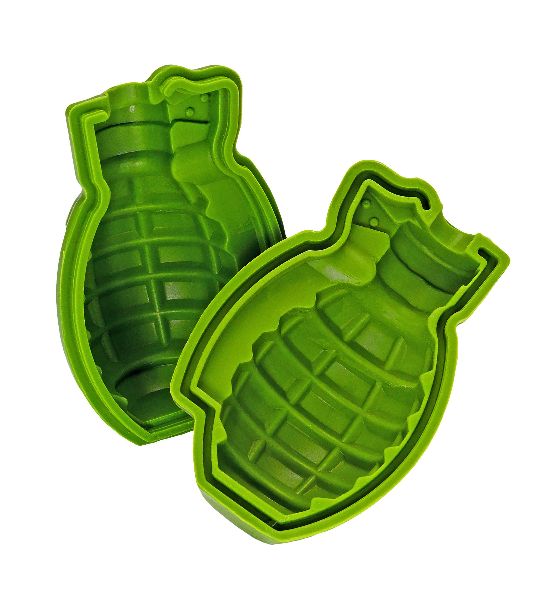 Fairly Odd Novelties Green Grenade Shaped 3D Ice Cube Mold - Military Style Fun Bomb Ice Maker for Cocktails & Parties - Unique Novelty Gift for Men & Military Enthusiasts