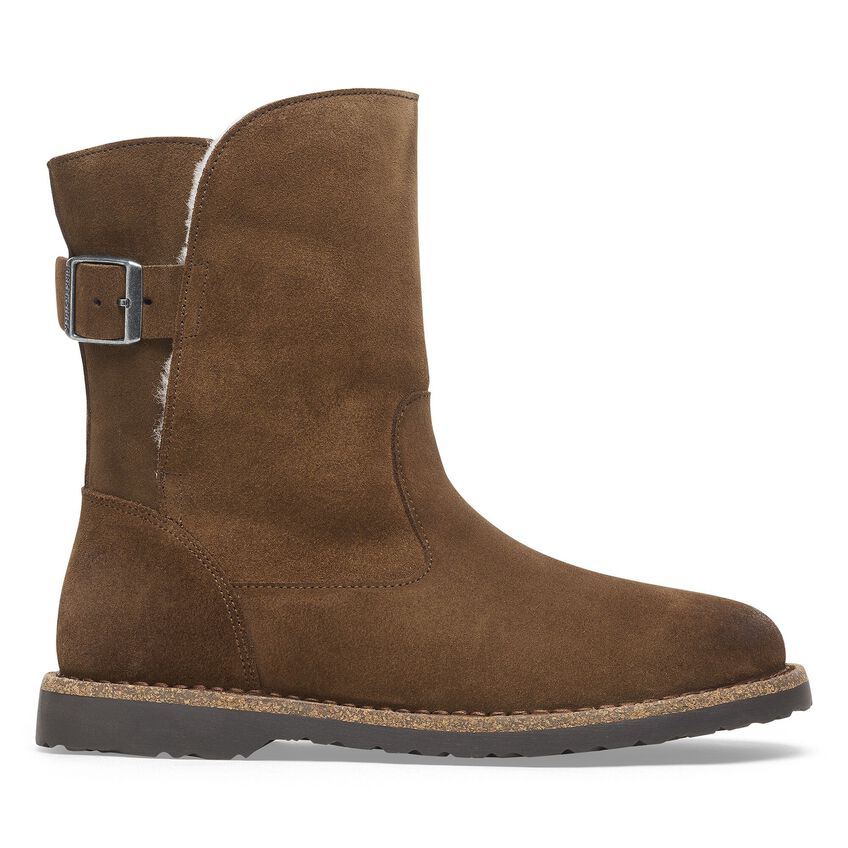 Birkenstock Uppsala Shearling Suede Leather Sandals in Dark Tea - Cozy Winter Slippers for Indoor & Outdoor Comfort