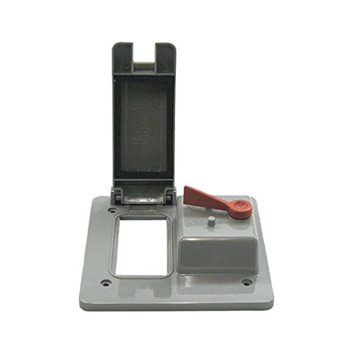 Cantex Rectangle PVC 2 Gang Electrical Cover Plate - Fits 1 GFCI Outlet and 1 Toggle Switch - Ideal for Home, Office & Commercial Wiring Projects