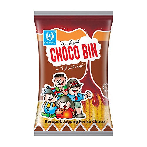 London Bin Bin Corn Snack 9g (160 Packs) - Crunchy Chocolate Flavored Corn Puffs - Perfect for Parties, Snacking & Lunchboxes