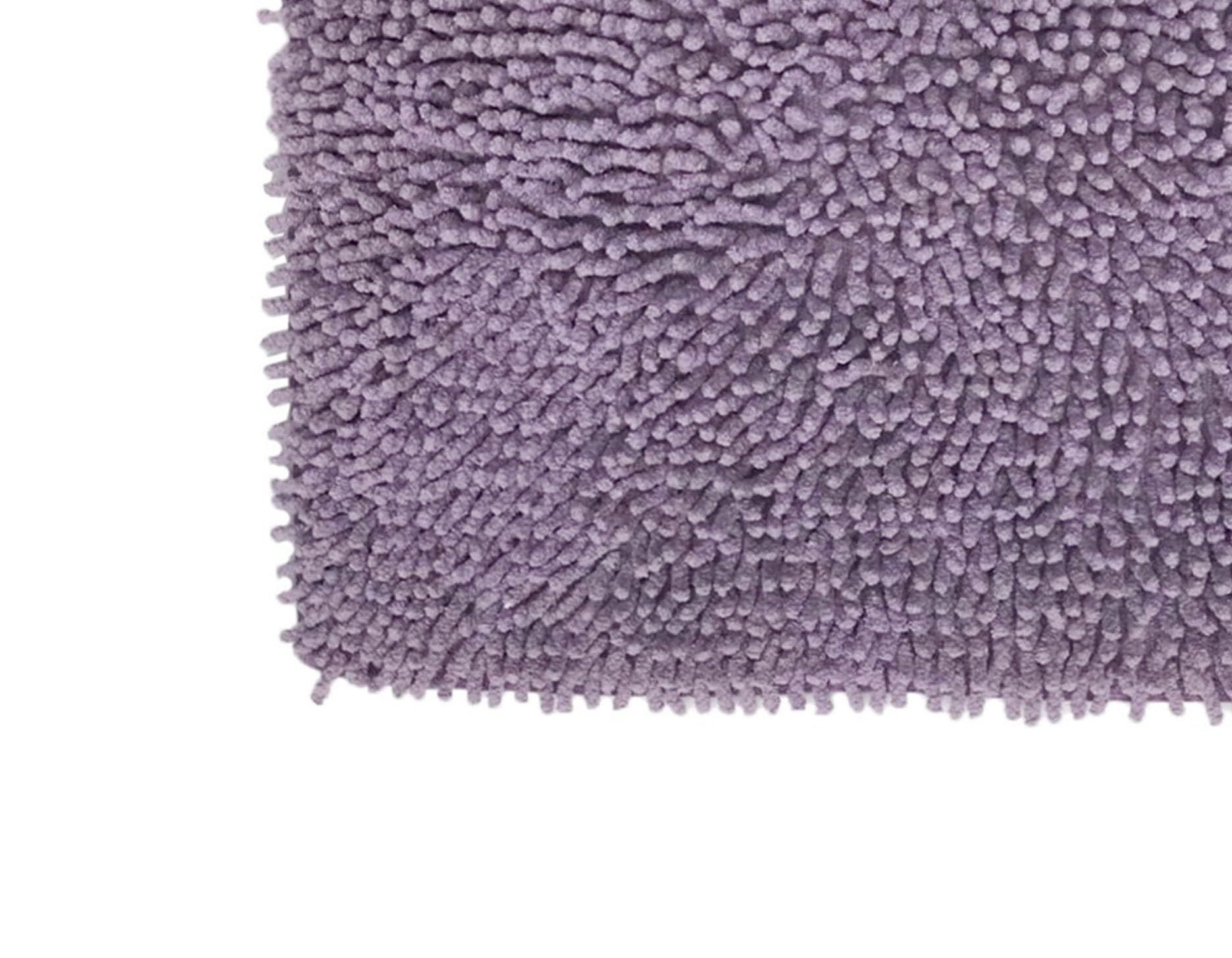 Home Weavers Fantasia 100% Cotton Bath Rug Set - Ultra Soft & Absorbent 5-Piece Non-Slip Bathroom Mats for Shower, Tub & Floor - Machine Washable Bath & Kitchen Rugs in Purple (Includes Contour Mat) - Perfect for Bathrooms, Laundry Rooms & Entryways